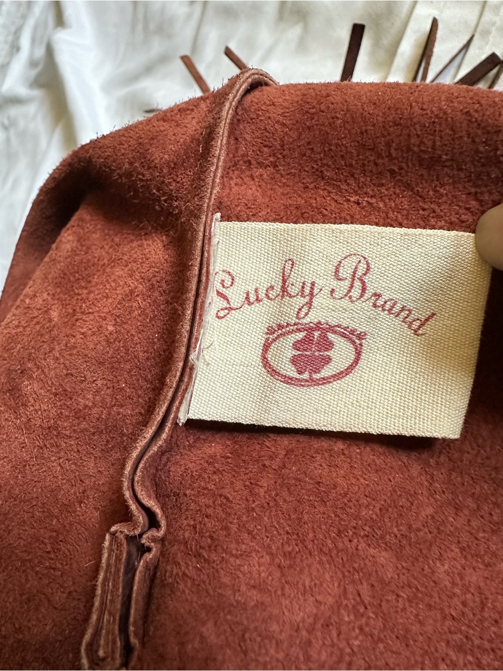 Lucky Brand Brown Leather Tassel Tote Shoulder Crossbody Bag - Picture 2 of 10